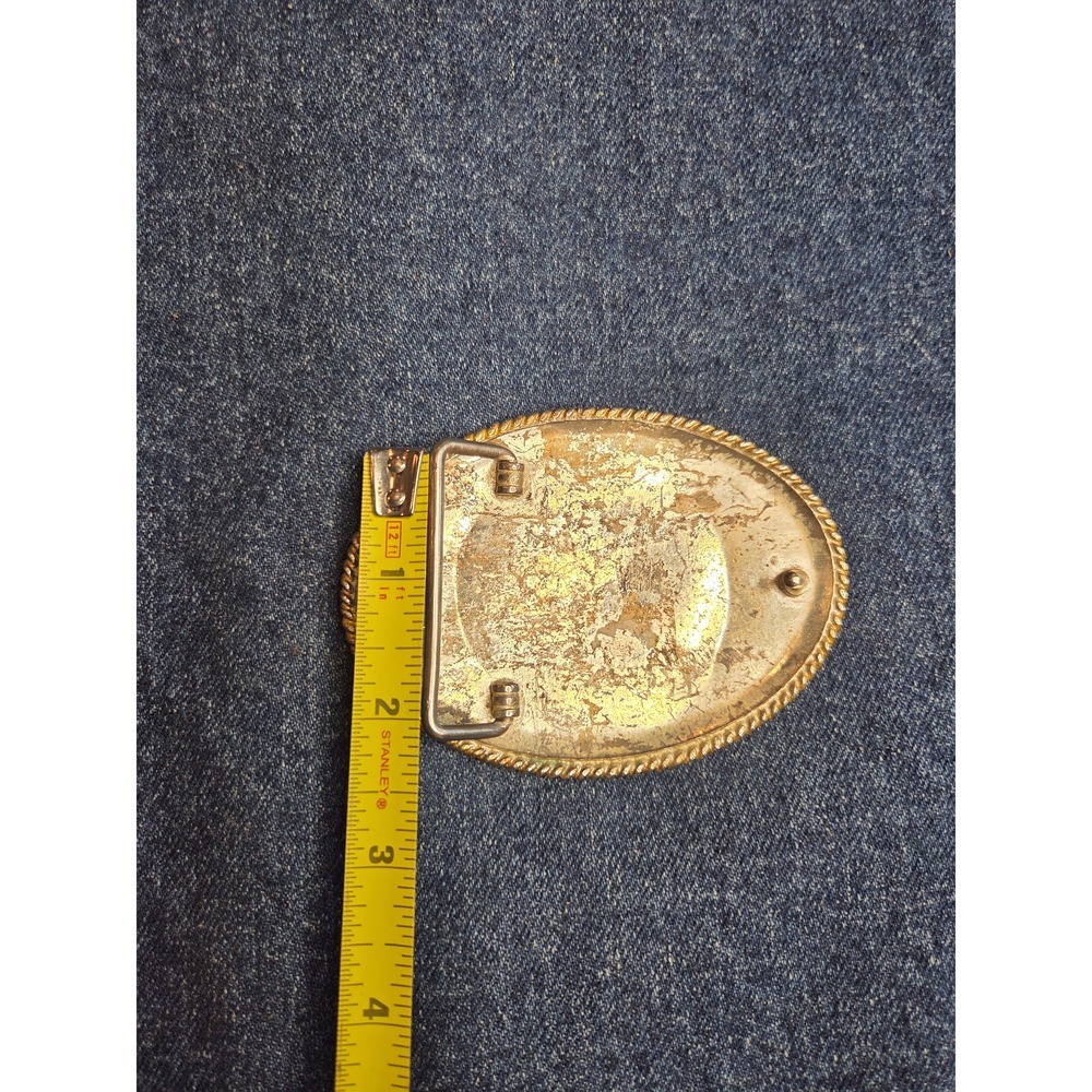 Handmade Vintage Bull Riding Abalone Shell Western Belt Buckle Southwest - Picture 7 of 7